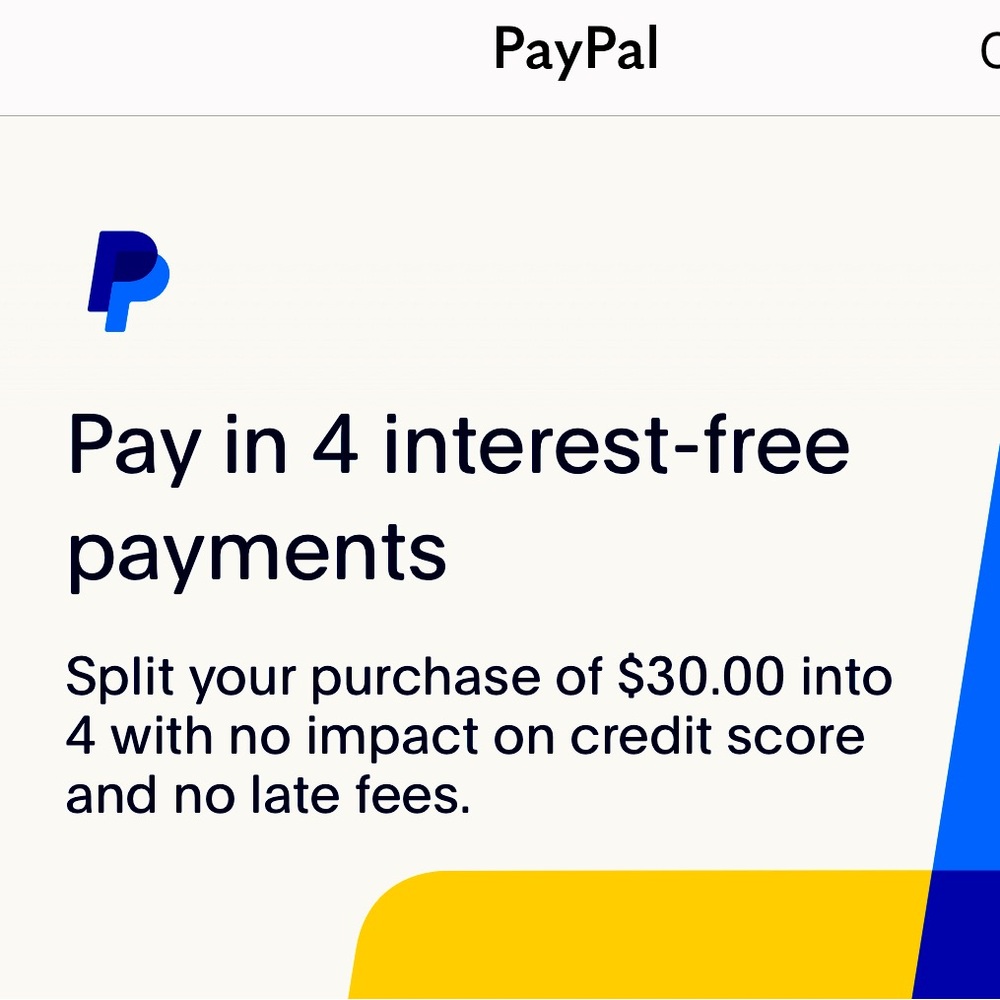 PayPal Interest-Free Payment Plan